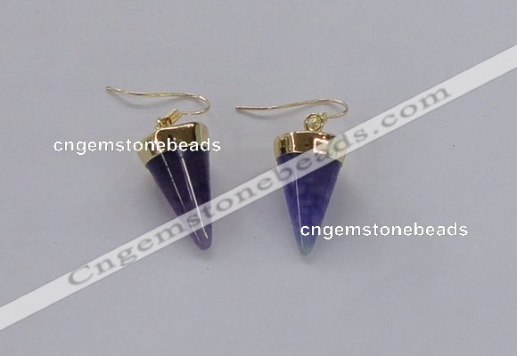 NGE159 11*20mm – 12*22mm cone agate gemstone earrings wholesale