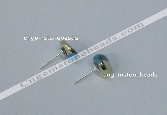 NGE163 4*6mm – 5*8mm freeform turquoise gemstone earrings