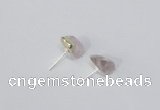 NGE166 4*6mm – 5*8mm freeform rose quartz gemstone earrings