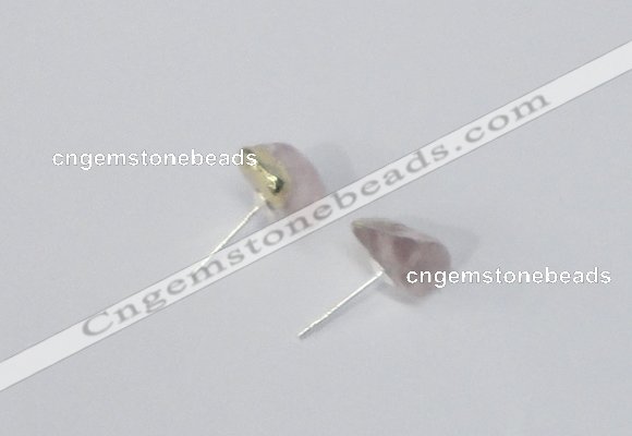 NGE166 4*6mm – 5*8mm freeform rose quartz gemstone earrings