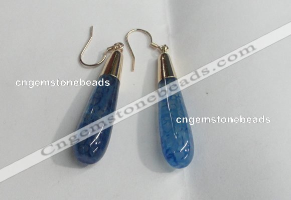 NGE17 10*40mm teardrop agate gemstone earrings wholesale