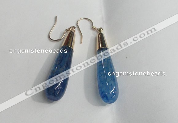 NGE17 10*40mm teardrop agate gemstone earrings wholesale