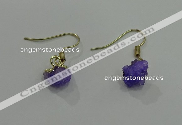 NGE171 5*8mm - 6*10mm nuggets druzy agate earrings wholesale