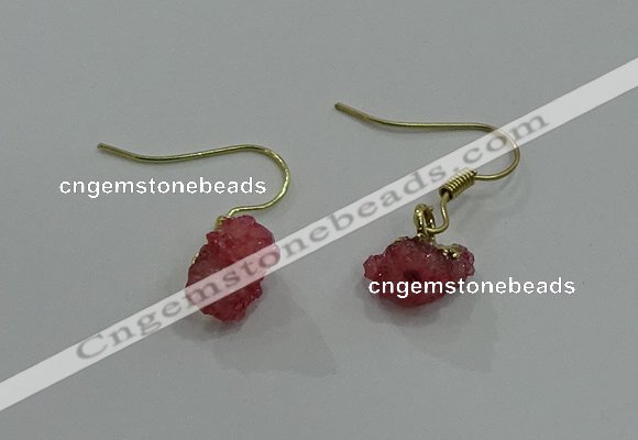 NGE172 5*8mm - 6*10mm nuggets druzy agate earrings wholesale