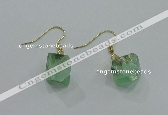 NGE175 8*10mm - 10*12mm nuggets fluorite earrings wholesale