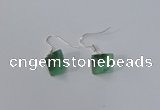 NGE176 8*10mm - 10*12mm faceted nuggets fluorite gemstone earrings