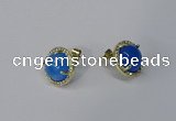 NGE179 10mm flat round agate gemstone earrings wholesale