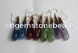 NGE18 10*40mm teardrop mixed agate gemstone earrings wholesale