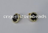 NGE181 10mm flat round agate gemstone earrings wholesale