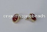NGE183 12mm flat round agate gemstone earrings wholesale