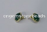 NGE185 12mm flat round agate gemstone earrings wholesale