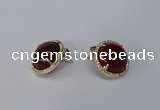 NGE188 15mm flat round agate gemstone earrings wholesale