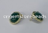 NGE190 15mm flat round agate gemstone earrings wholesale