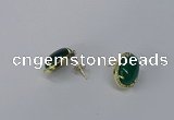 NGE197 10*14mm oval agate gemstone earrings wholesale