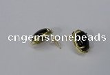 NGE198 10*14mm oval agate gemstone earrings wholesale