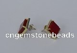 NGE201 12*12mm square agate gemstone earrings wholesale