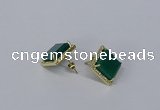 NGE202 12*12mm square agate gemstone earrings wholesale