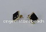 NGE203 12*12mm square agate gemstone earrings wholesale