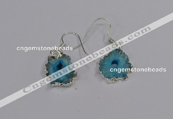 NGE209 18*20mm - 20*25mm freeform druzy agate gemstone earrings