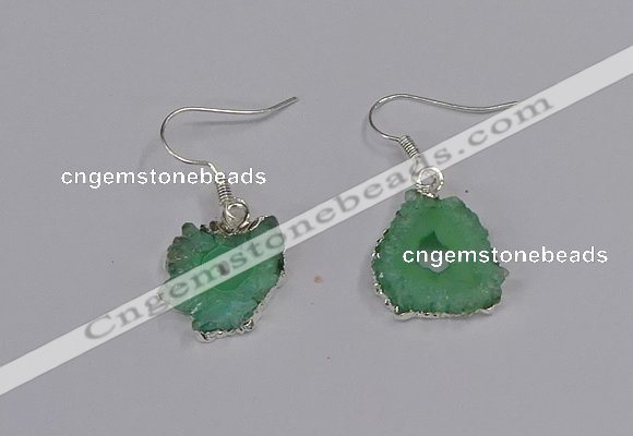 NGE210 18*20mm - 20*25mm freeform druzy agate gemstone earrings