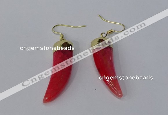 NGE229 10*40mm - 12*45mm oxhorn agate gemstone earrings wholesale