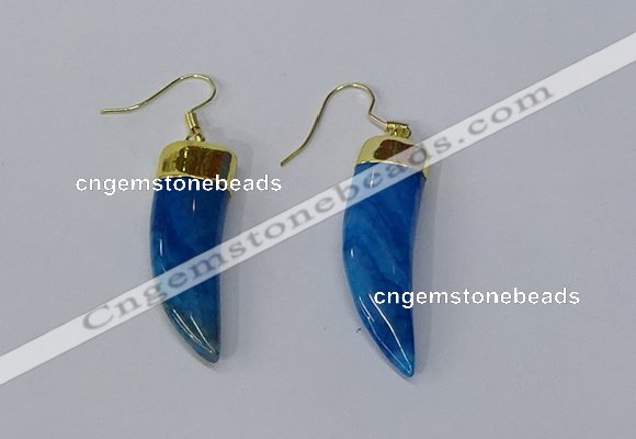 NGE230 10*40mm - 12*45mm oxhorn agate gemstone earrings wholesale