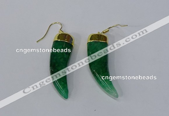 NGE231 10*40mm - 12*45mm oxhorn agate gemstone earrings wholesale