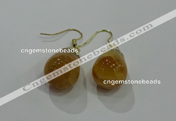 NGE234 15*20mm teardrop agate gemstone earrings wholesale