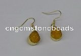 NGE243 10*12mm teardrop druzy agate gemstone earrings wholesale