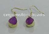 NGE244 10*12mm teardrop druzy agate gemstone earrings wholesale