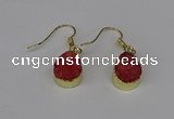 NGE245 10*12mm teardrop druzy agate gemstone earrings wholesale