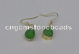 NGE247 10*12mm teardrop druzy agate gemstone earrings wholesale