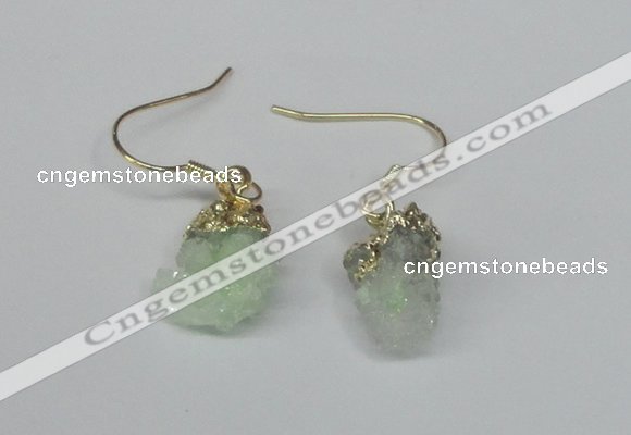 NGE25 10*14mm - 12*16mm nuggets druzy quartz earrings wholesale