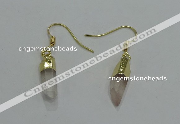 NGE250 5*16mm - 5*18mm sticks white crystal gemstone earrings