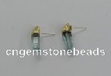 NGE255 5*18mm - 6*22mm sticks dyed white crystal earrings