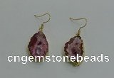 NGE260 13*18mm - 15*20mm freeform druzy agate earrings