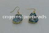 NGE261 13*18mm - 15*20mm freeform druzy agate earrings