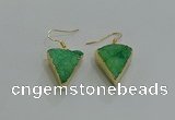 NGE270 18*22mm - 20*22mm triangle druzy agate earrings