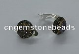 NGE286 15mm - 16mm coin plated druzy agate earrings wholeasle