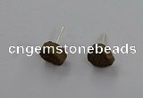 NGE295 5*8mm - 7*10mm freeform plated druzy agate earrings