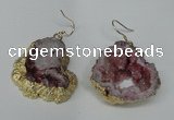 NGE30 30*35mm - 35*40mm freeform plated druzy agate earrings