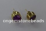 NGE314 12mm - 14mm freeform druzy agate earrings wholesale