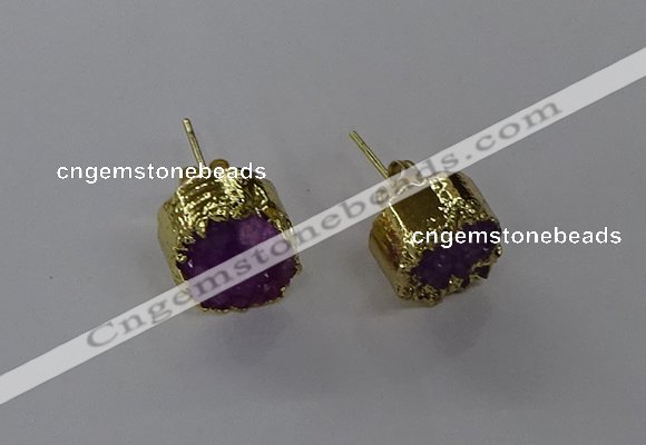 NGE314 12mm - 14mm freeform druzy agate earrings wholesale