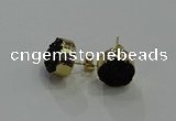 NGE319 12mm - 14mm freeform druzy agate earrings wholesale