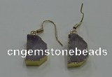 NGE321 10*14mm - 12*16mm freeform druzy agate gemstone earrings