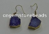 NGE322 10*14mm - 12*16mm freeform druzy agate gemstone earrings