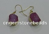 NGE323 10*14mm - 12*16mm freeform druzy agate gemstone earrings