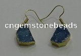 NGE324 10*14mm - 12*16mm freeform druzy agate gemstone earrings