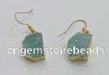 NGE325 10*14mm - 12*16mm freeform druzy agate gemstone earrings