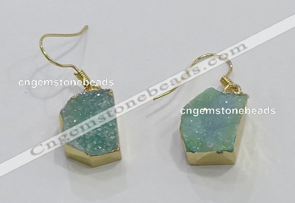 NGE325 10*14mm - 12*16mm freeform druzy agate gemstone earrings